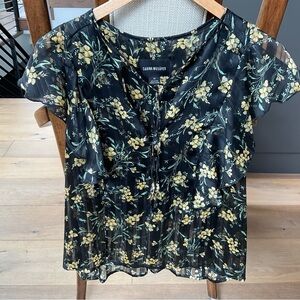 Sabina Musayev Semi-Sheer Floral Blouse.